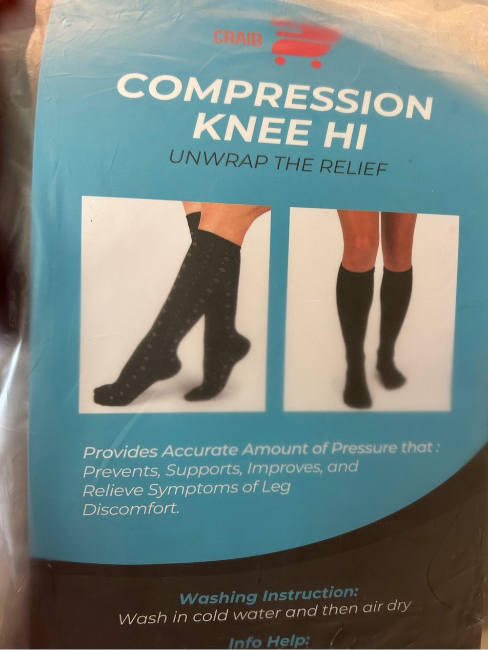 CRAIB Compression Socks- 4 pairs- Knee High Women Socks - Black -2XL